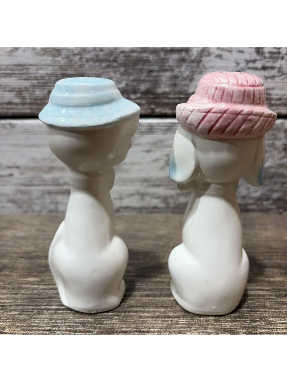 Vintage Anthropomorphic Salt and Pepper Shakers Long Necked Cat And Dog